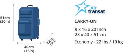 air transat additional baggage fees.